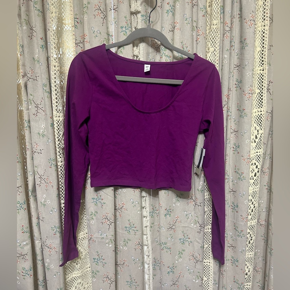 Nordstrom BP Long Sleeve Purple Crop Size Medium‎ NWT